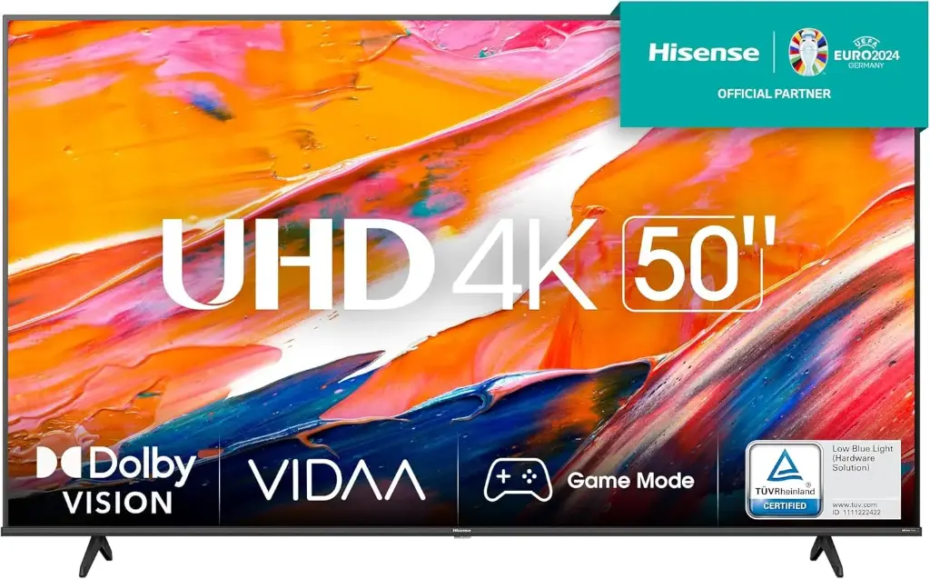 Hisense Smart TV 50 Pouces 50A6N 4K UHD, Dolby Vision, HDR, VIDAA , Netflix, Disney+, Canal + (modèle 2024)